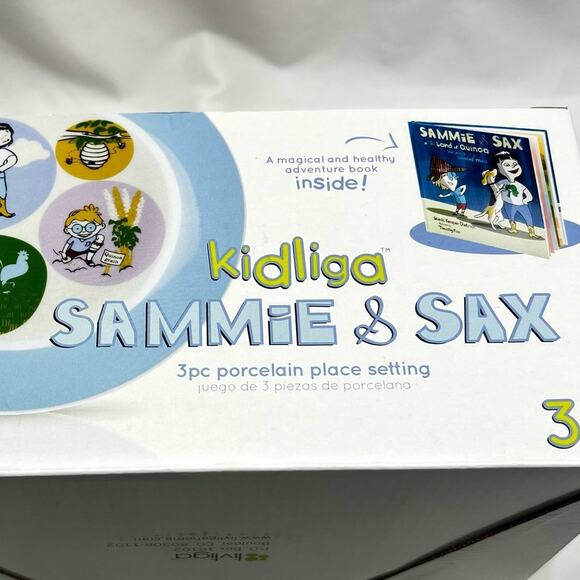 Sammie & Sax Blue 3 Piece Single Place Settingand Award Winning Children's Book - Picture 6 of 12